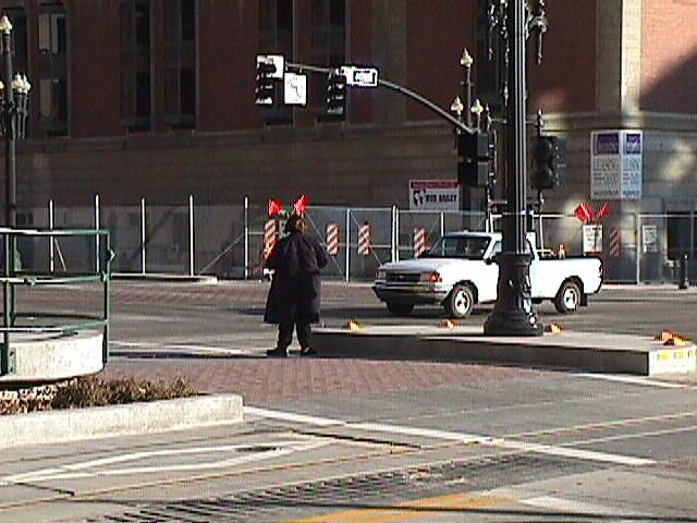 Almus working the streets on 2/6/00 Panhandling Day.