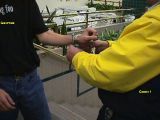 This is Grifter getting cuffed by Mall Security.