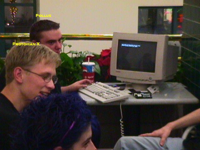 Pollux enjoying his time with the Ghetto Ass Compaq.