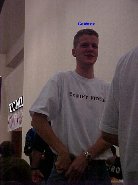 Just me(Grifter), Wearing a shirt I made about 15 minutes before the meeting.