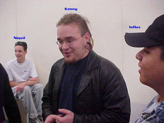 Kenny talking to someone we cant see.