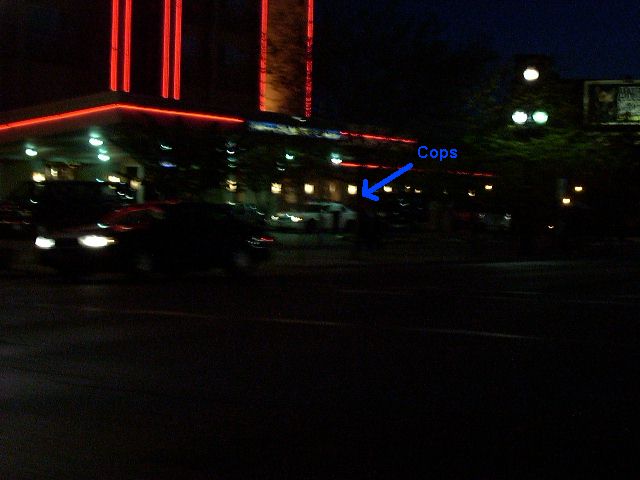 Oops, security didnt like us playing in their hotel, they tried to detain us and called the cops, but we bolted. Damn UE is fun!