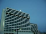 Hilton across the street, Nice Moon.