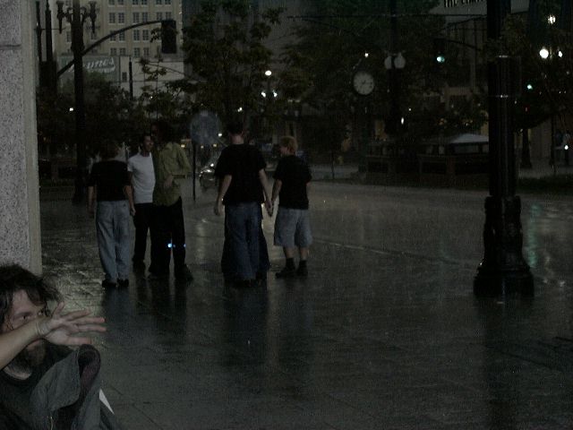 Not sure what we were doing, but it was...in the rain.