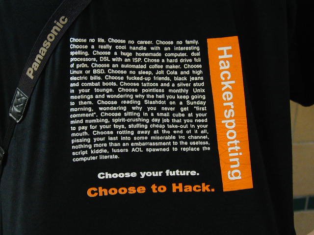 My (Grifter) Hackerspotting shirt, courtesy of the Moloch Crew.