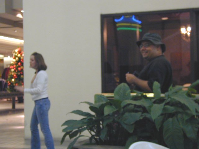 Bloodrose is chasing this poor girl trying to get her to take a picture holding a hektik sticker, shes not having it.