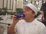 ...And jams them in his mouth!!!