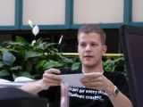 After the talk I sat around and looked goofy.