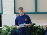 I gave a talk on Social Engineering, here I can be seen reading from my outline.