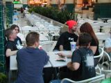 At least if a bunch of hunters come charging through the food court, one of us would be safe.