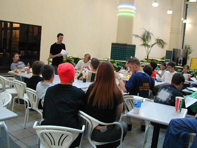 Muti gave a talk on Linux Transparent Firewalls, it was well recieved.  Muti, so leet even Mac Whores love him.