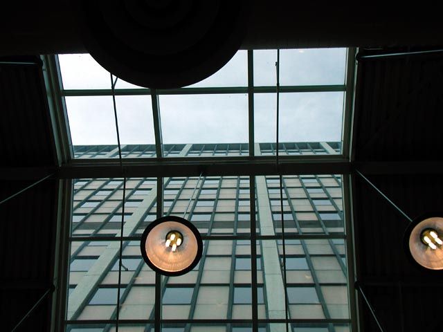 What you see when you look up in the food court.