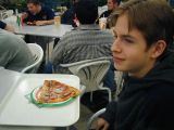 Geltab, and a slice of pizza.