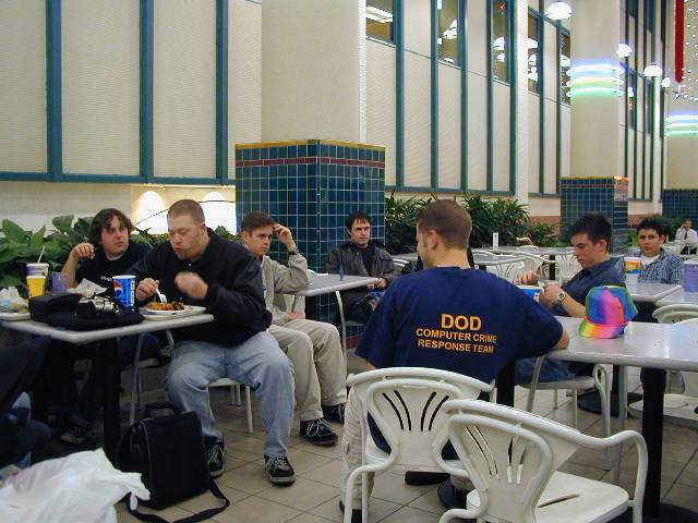 Sitting around, waiting for the talks to begin.