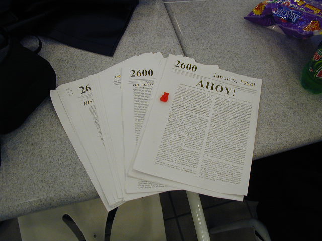 Grifter offered up the old 1984 issues of 2600 magazine as a prize for the best talk.
