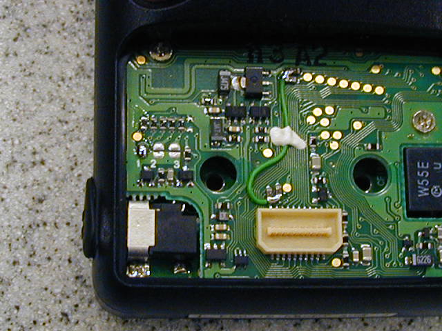 Pins 1, 2, and 3 inside a Yaesu FT-50R.  Just Desolder pin 1 and you can XMit on all kinds of extra frequencies.