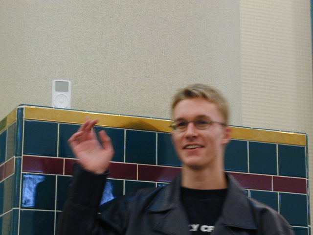 ManicVelocity giving his talk.