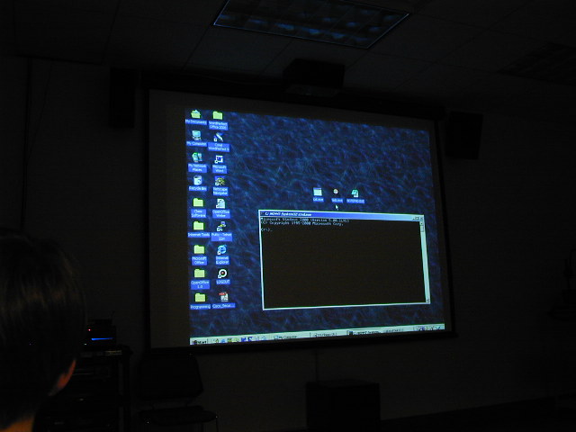 Using the projector.