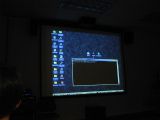 Using the projector.