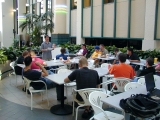 The group listening to Oldskools.